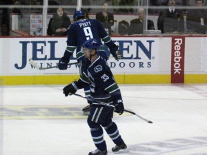 Henrik Sedin during pre-game skate