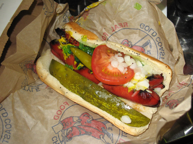 Chicago-style hot dog from Gold Coast Dogs