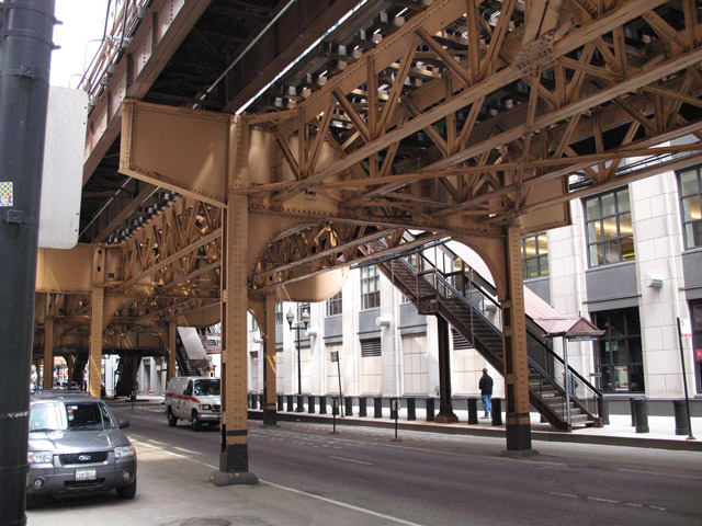 Elevated structure under Quincy station