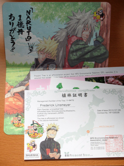Naruto's Forest envelope contents