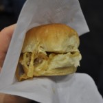Kobe beef slider with onions and mozzarella