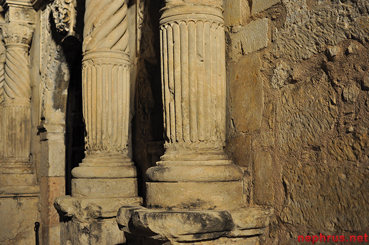 Pillars at the mission entrance