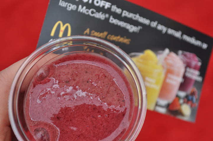 McDonalds McCafe blueberry pomegranate fruit smoothie