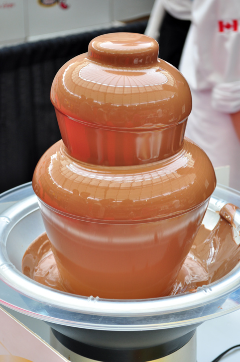 A legendary chocolate fondue fountain
