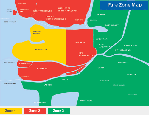 TransLink Fare Zone Map