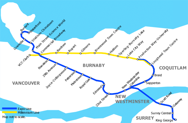 Updated SkyTrain Service Map