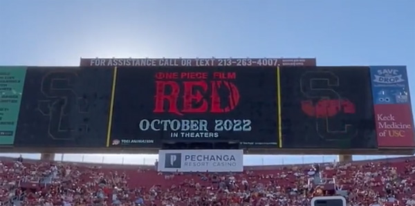 An screenshot showing the October 2022 date for the North American release of One Piece Film: Red