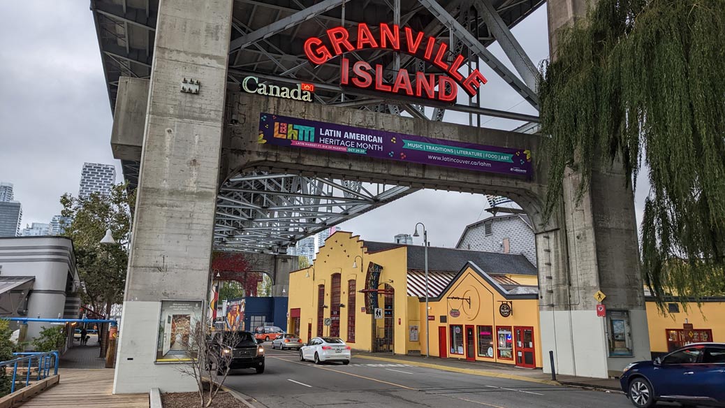 Granville Island entrance sign